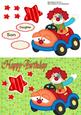 Clown in His Car with Red Stars