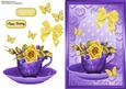 Beautiful Yellow Rose's in Blue Teacup