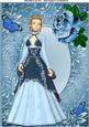 Beautiful Vintage Lady in Blue Ball Gown A4