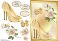 Beautiful Gold Shoe's & Cream Flowers