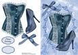 Lovely Dark Blue Corset with Dark Blue Shoe