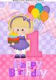 Happy 1st Birthday Girl A4