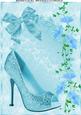 Lovely Blue Shoe with Trailing Flowers A4