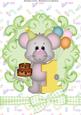 Lovely Mouse with Large Number 1 A4