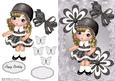 Lovely Little Girl with Black & White Polka Dot Dress
