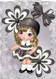 Lovely Little Girl with Black & White Polka Dot Dress A4