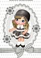 Lovely Little Girl in Black Dress A4