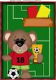 Footballing Bear with His Trophy A4