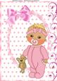 Baby Girl in Pink Baby Grow A4