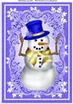 Lovely Dark Blue Snowman A4