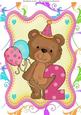 Happy 2nd Birthday Teddy Bear A4