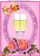 Beautiful Peach & Lilac Rose's with Champagne A4