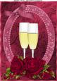 Dark Red Rose's with Champagne Glass's A4