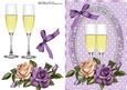 Beautiful Lilac & Cream Rose's & Champagne Glass's