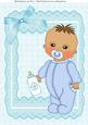 Lovely Baby Boy Clutching His Bottle A4
