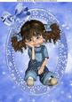 Cute Little Girl with Blue Bow's in Her Hair A4