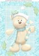 Cute Polar Bear with Blue & White Candy Cane A4