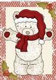 Cute White Teddy Bear with Red Hat & Scarf A4