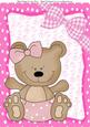 Adorable Bear in Pink Polka Dot Nappy A4