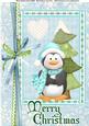 Adorable Penguin with Christmas Tree A4