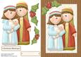 Mary,joseph & Baby Jesus with Large Holly