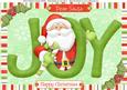 Joy Letters with Santa Poking His Head Out A4