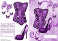 Purple Ladies Corset with Purple Shoe