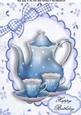 Lovely Pale Blue Polka Dot Tea Set A4