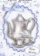 Lovely Cream & Blue Floral Tea Pot A4