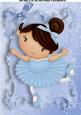 Lovely Brunette Ballerina in Blue Dress A4