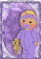 Lovely Baby Girl in Lilac Baby Grow A4