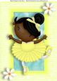 Little Ethnic Girl Ballerina in Yellow Tutu A4