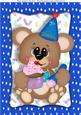 Chunky Brown Birthday Bear All Ready for the Party A4