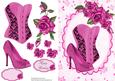 Lovely Hot Pink Corset with Glitzy Shoe