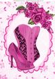 Lovely Hot Pink Corset with Glitzy Shoe A4