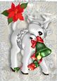 Lovely Silver Reindeer with Christmas Bells A4