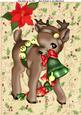 Lovely Brown Reindeer with Festive Bell's A4