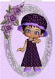 Lovely Little Girl with Purple Flowers A4