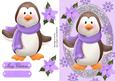 Cute Penguin with Lilac Winter Scarf