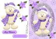 Lovely Teddy Bear with Lilac Scarf & Hat