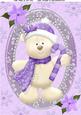 Lovely Teddy Bear with Lilac Scarf & Hat A4