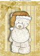 Cute Tatty Teddy with Dark Gold Santa Hat A4