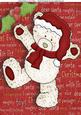 Cute Tatty Teddy with Dark Red Santa Hat A4