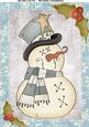Lovely Snowman with Grey Hat & Scarf A4