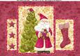 Vintage Santa with Stocking & Tree A4