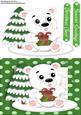Lovely Polar Bear with Snow Covered Tree