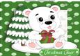Lovely Polar Bear with Snow Covered Tree A4
