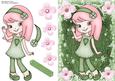 Little Girl in Green Dress & Pink Hair