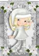 Little Blonde Girl in Silver Outfit A4