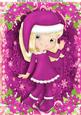 Pretty Blonde Girl in Purple Outfit A4